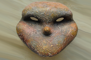 masque de korrigan, masque fabrication traditionnel, masque de décoration